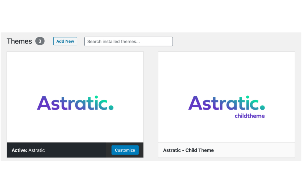 Astratic child theme