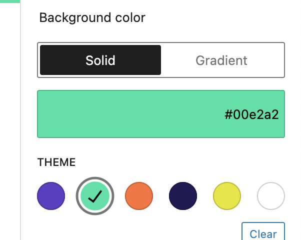 Background color setting
